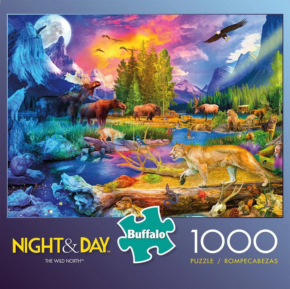 Buffalo Games - Night & Day - The Wild North - 1000 Piece Jigsaw Puzzle