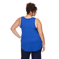 Débardeur drapé à encolure en V George Plus pour femmes Tailles 1X-4X