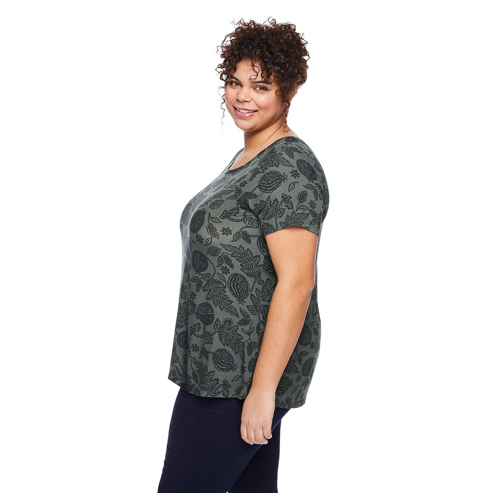 T-shirt avec motif de treillis au dos George Plus pour femmes Tailles 1X-4X