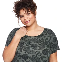 T-shirt avec motif de treillis au dos George Plus pour femmes Tailles 1X-4X