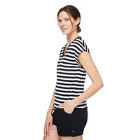 T-shirt à manches chauve-souris avec encolure en V George pour femmes Tailles TP–TTG