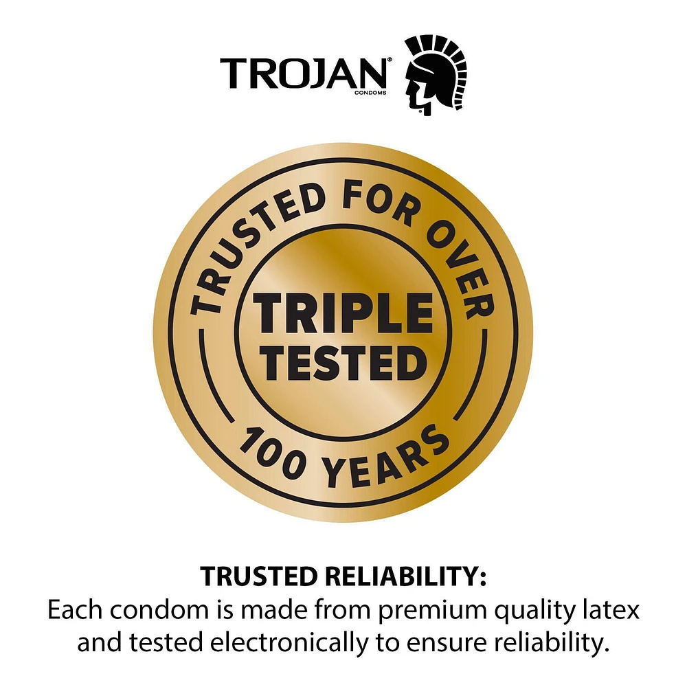 Trojan Classic Lubricated Condoms, with Spermicidal Lubricant, 12 Lubricated Latex Condoms