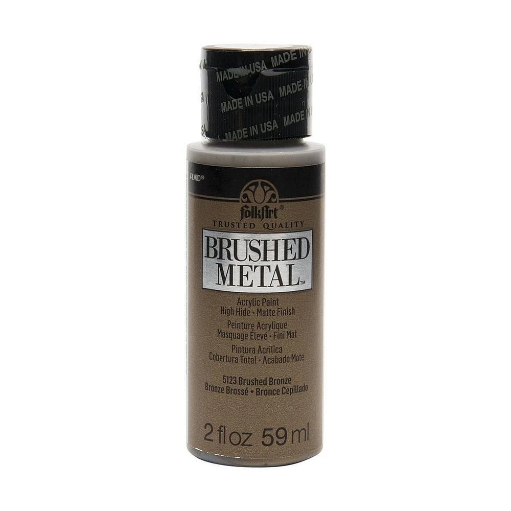 FolkArt  Matte Finish Brushed Metal Acrylic Paint (2 fl. Oz.), Bronze