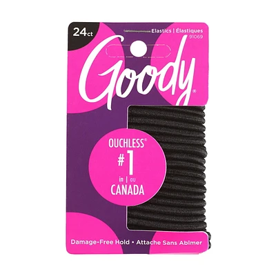 Goody Ouchless elastne juukseside - 24 Ct - must - 4MM Goody Elastik