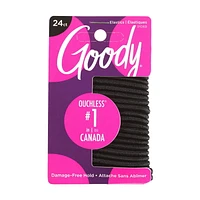 Goody Ouchless elastne juukseside - 24 Ct - must - 4MM Goody Elastik