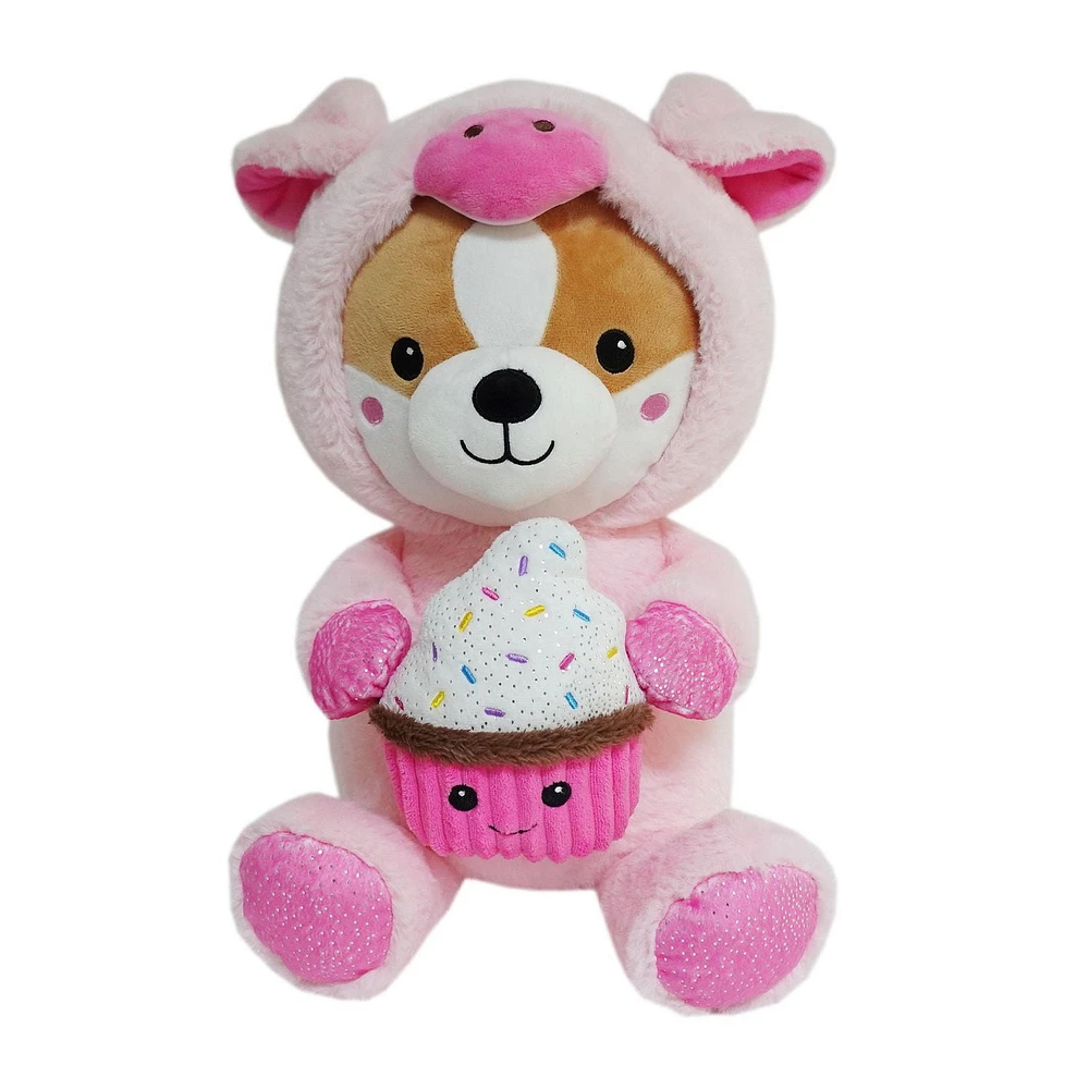 Kid Connection Large Plush Puppy In Pig Costume Plush  17.5inch