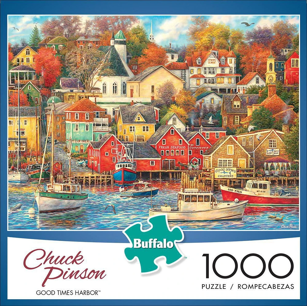 Buffalo Games - Chuck Pinson - Good Times Harbor - 1000 Piece Jigsaw Puzzle