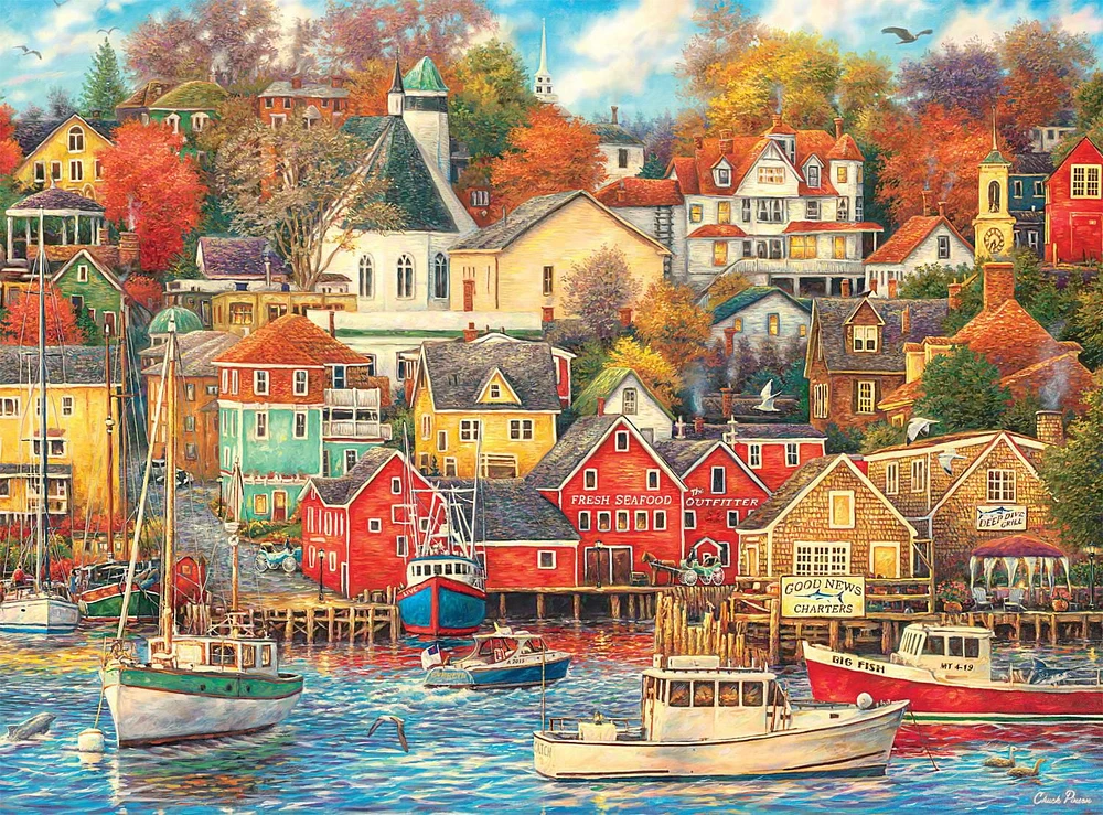 Buffalo Games - Chuck Pinson - Good Times Harbor - 1000 Piece Jigsaw Puzzle