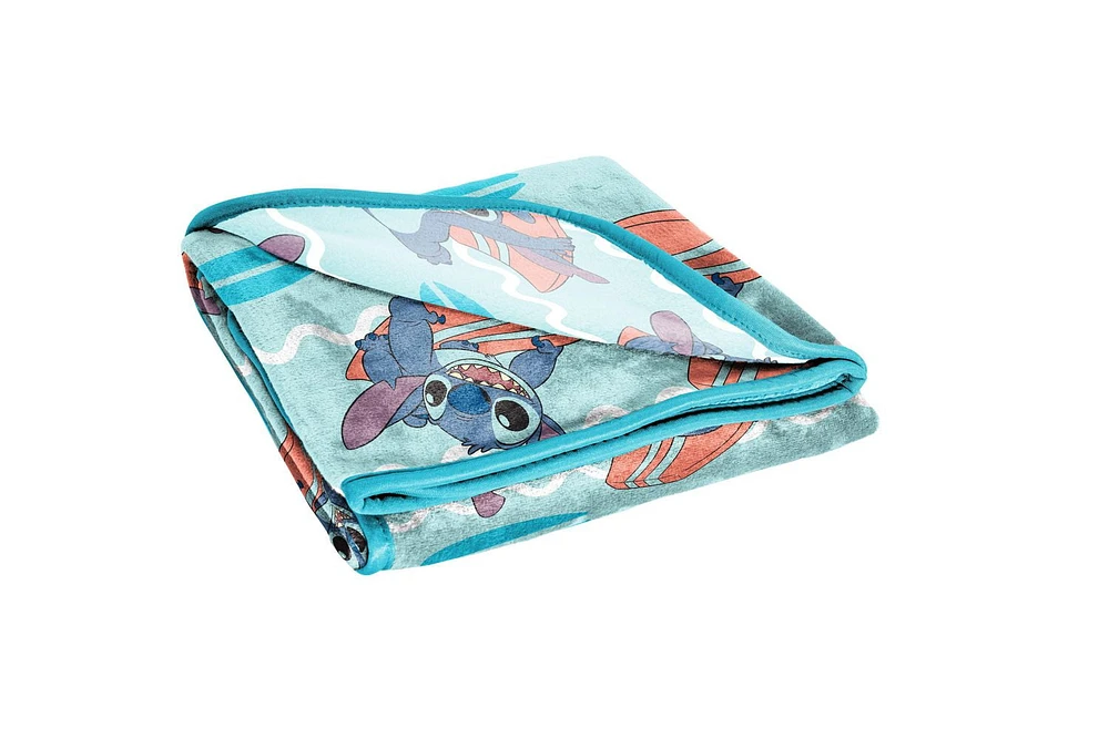 Lilo & Stitch 'Surf's Up' Kids Silk Touch Fleece Throw, 100% Polyester