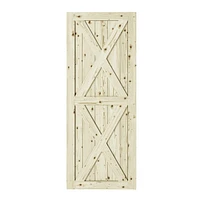 Wood & Hart 37" Magnolia Unfinished Knotty Pine Barn Door