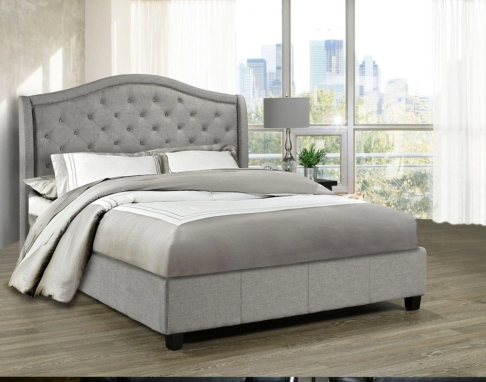 Gabriel King Platform Bed, Grey