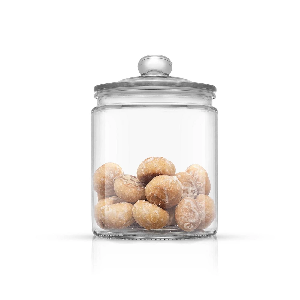 JoyFul Round Glass Cookie Jar with Airtight Lids - 67 oz - Set of 2