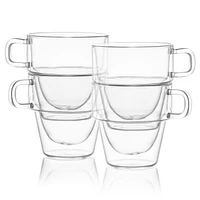 Stoiva Stackable Double Wall Glasses - 5 oz - Set of 4