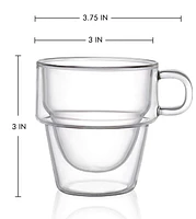 Stoiva Stackable Double Wall Glasses - 5 oz - Set of 4