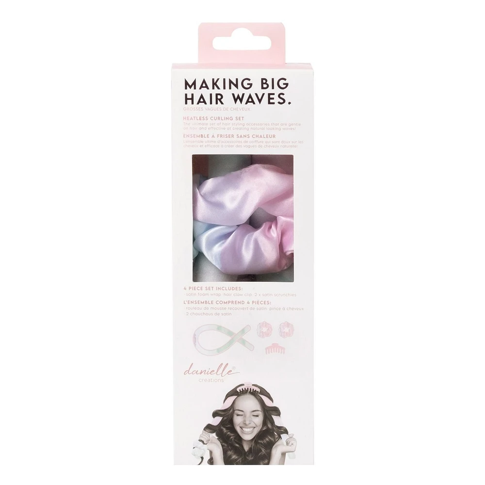 Danielle Creations Heatless Hair Curlers,  Pastel, Satin Hair Rollers. For soft, bouncy curls.