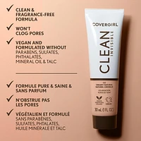 Clean Invisible, Fond de teint, Formule estompable, Couvrance modulable, Léger, Fini naturel, Non comédogène Propre et sans parfum