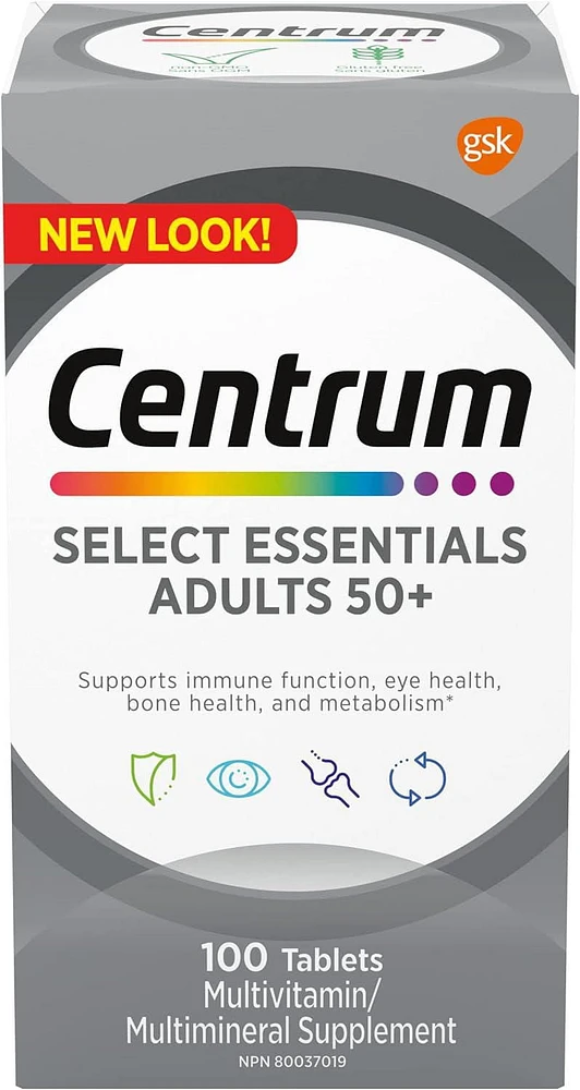 Centrum Select Chewables Adults 50+ Multivitamin Supplement Chewable Tablets, 60 Count, 60 Tablets