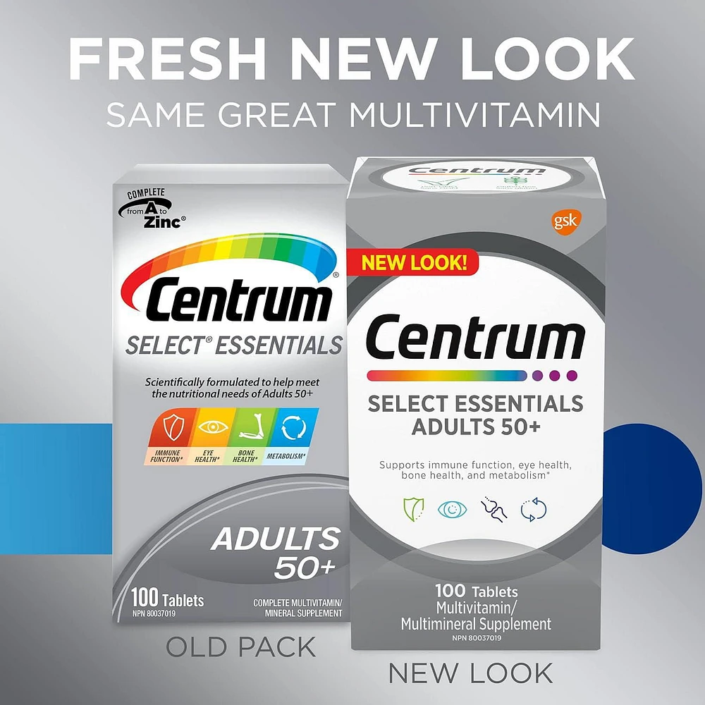 Centrum Select Chewables Adults 50+ Multivitamin Supplement Chewable Tablets, 60 Count, 60 Tablets