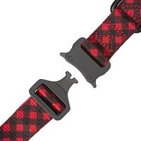 One Paw, Buffalo Plaid Nylon Dog Collar with Metal Buckle, Water Repellent, Multiple sizes, One Paw Buffalo Plaid Nylon Dog Collar