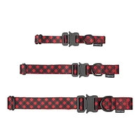 One Paw, Buffalo Plaid Nylon Dog Collar with Metal Buckle, Water Repellent, Multiple sizes, One Paw Buffalo Plaid Nylon Dog Collar