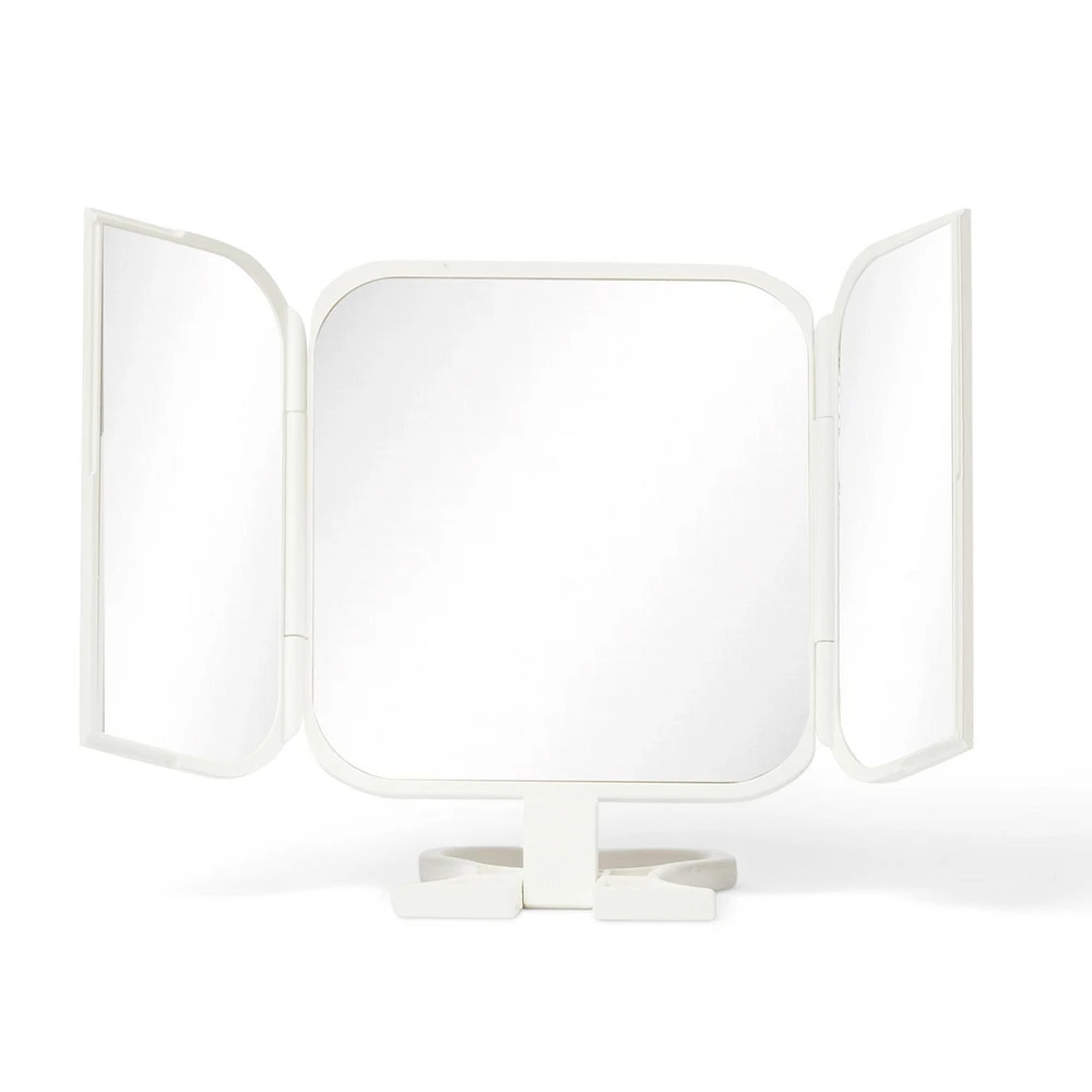 Danielle Creations 3-way Handheld Mirror, White, 0.4 x 5.5 x 9 inches