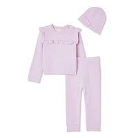 Btween Baby Girls' Sweater 3-Piece Set, Sizes 0-24 months