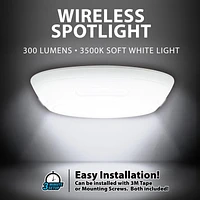 Bell + Howell Wireless Motion Activated LED Ceiling Light with Remote Control, 3500K Soft White, Battery Operated, Easy Installation, Ceiling Light