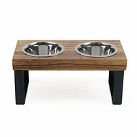 One Paw, Bamboo Wood & Stainless Steel Dog Dinner with Non-Slip Bottom, 355ml (12 OZ), Wood & Metal Dog Dinner