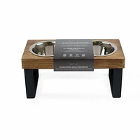 One Paw, Bamboo Wood & Stainless Steel Dog Dinner with Non-Slip Bottom, 355ml (12 OZ), Wood & Metal Dog Dinner