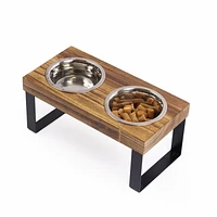 One Paw, Bamboo Wood & Stainless Steel Dog Dinner with Non-Slip Bottom, 355ml (12 OZ), Wood & Metal Dog Dinner