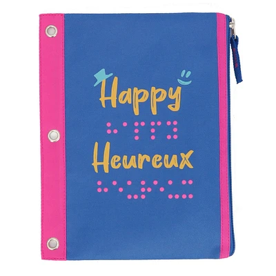 Pen+Gear Barille Happy Zipper Binder Pouch