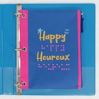 Pen+Gear Barille Happy Zipper Binder Pouch