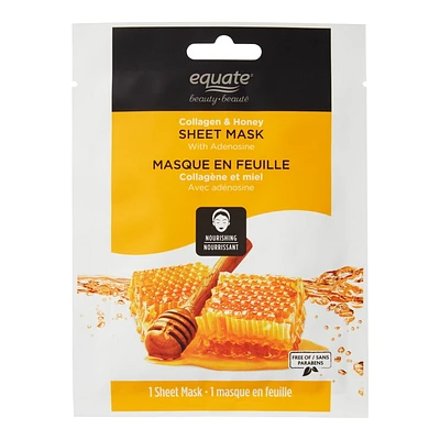 Equate Beauty Nourishing Collagen & Honey Sheet Mask, 1 Sheet Mask