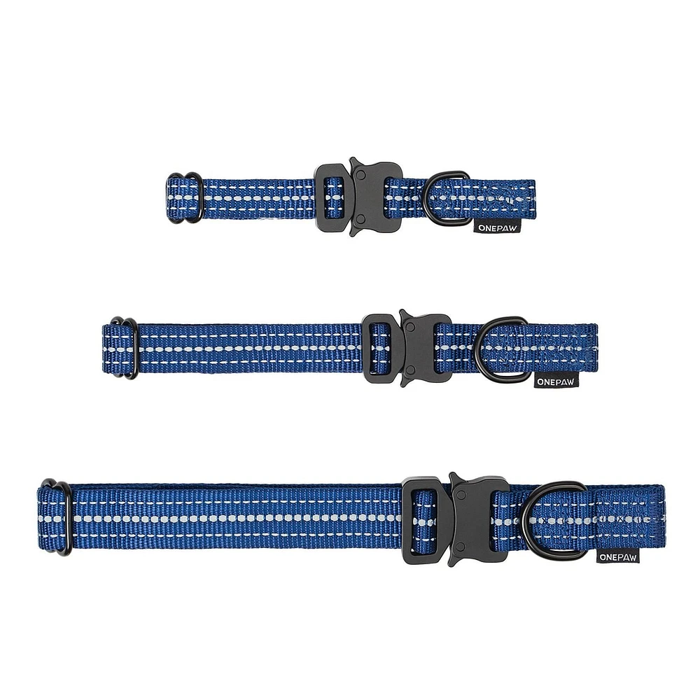 One Paw, Buffalo Plaid Nylon Dog Collar with Metal Buckle, Water Repellent, Multiple sizes, One Paw Buffalo Plaid Nylon Dog Collar