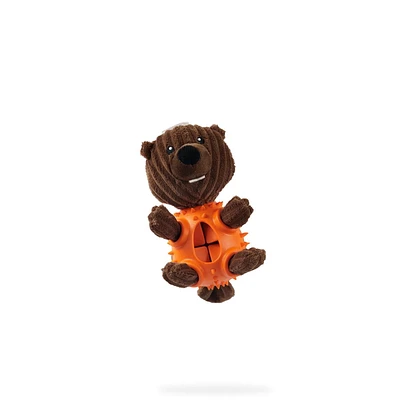 One Paw, Un jouet en peluche pour chien en forme de castor avec un distributeur de friandises. Jouet en peluche et caoutchouc Castor One Paw