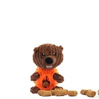 One Paw, Un jouet en peluche pour chien en forme de castor avec un distributeur de friandises. Jouet en peluche et caoutchouc Castor One Paw