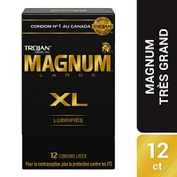 Trojan Magnum XL Extra Large Size Lubricated Condoms, 12 Lubricated Latex Condoms