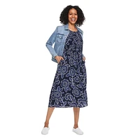 Robe sans manches à smocks Iyla pour femmes Tailles P-TTG