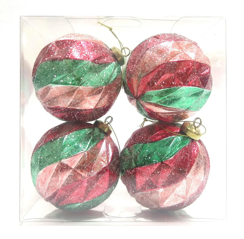 4 PIECES SHATTERPROOF ORNAMENTS