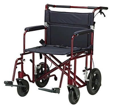 Drive Medical Red Bariatric Heavy Duty Transport Wheelchair