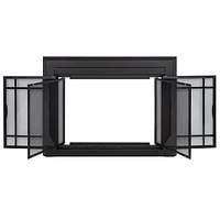 Pleasant Hearth EA- Easton Black Cabinet-Style Fireplace Doors with Smoke Tempered Glass