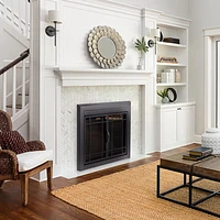 Pleasant Hearth EA- Easton Black Cabinet-Style Fireplace Doors with Smoke Tempered Glass