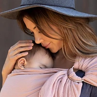 MOBY - Ring Sling - Taille unique | Wrap de soutien polyvalent pour les mères, les pères et les soignants | Écharpe et porte-bébé pour nouveau-nés, nourrissons et tout-petits - Coton | Le support peut transporter des bébés pesant jusqu'à 33 lb | Étain