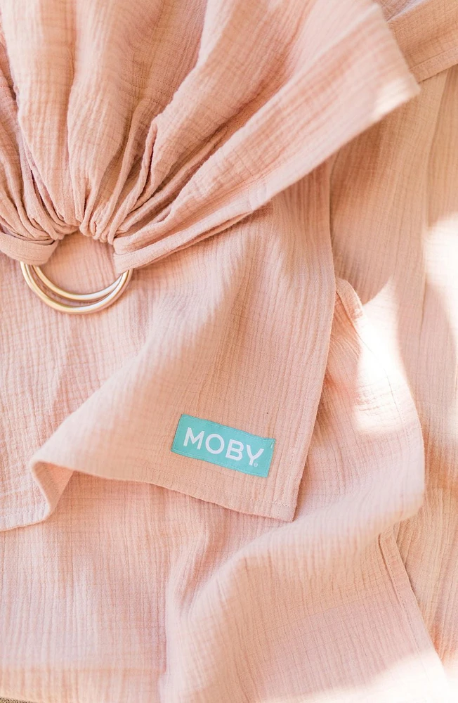 MOBY - Ring Sling - Taille unique | Wrap de soutien polyvalent pour les mères, les pères et les soignants | Écharpe et porte-bébé pour nouveau-nés, nourrissons et tout-petits - Coton | Le support peut transporter des bébés pesant jusqu'à 33 lb | Étain