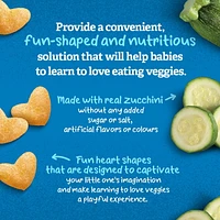 GERBER Veggie Hearts Zucchini, Baby Snacks, 10 Months & Up, Source Of Vitamin B1, Iron & Zinc, 3g Whole Grains, Made with Real Zucchini, No Artificial Flavours or Colours, No Added Sugar, No Added Salt, 35g