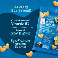 GERBER Veggie Hearts Zucchini, Baby Snacks, 10 Months & Up, Source Of Vitamin B1, Iron & Zinc, 3g Whole Grains, Made with Real Zucchini, No Artificial Flavours or Colours, No Added Sugar, No Added Salt, 35g