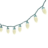 Holiday Time 100-Count Warm White LED Diamond-Cut C9 Christmas Lights, with Green Wire, 58'