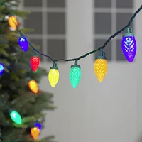 Holiday Time 100-Count Multicolor LED Diamond-Cut C9 Christmas Lights, with Green Wire, 58', 8"(20.3 cm) bulb spacing