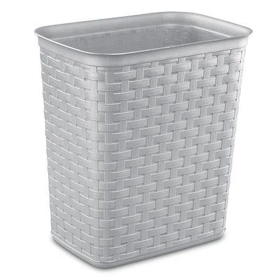 Sterilite 12.9L Weave Wastebasket-Grey, 12.9L