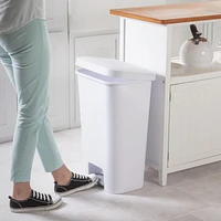 Sterilite 45L Step-On Wastebasket-White, 45L